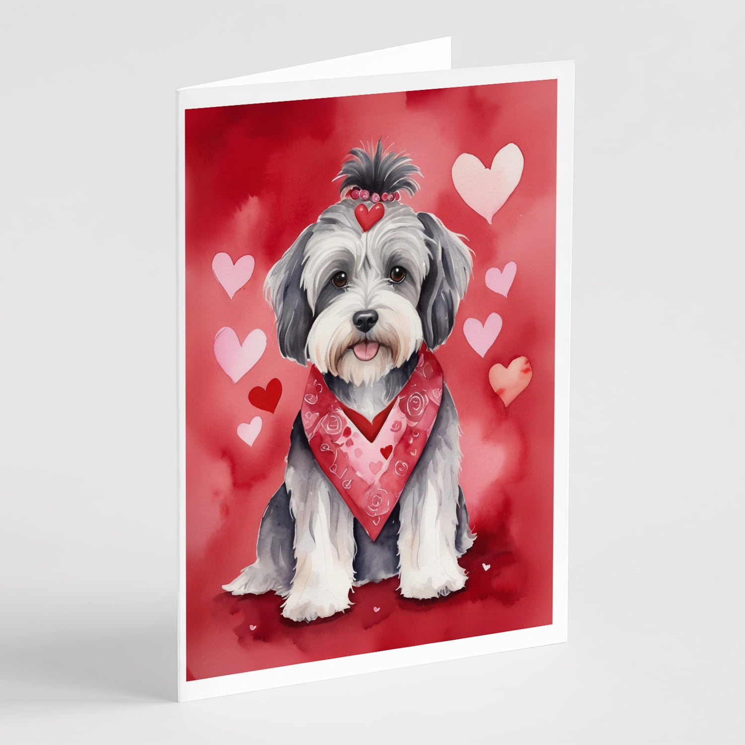 Tibetan Terrier My Valentine Greeting Cards Pack of 8 7 in x 5 in