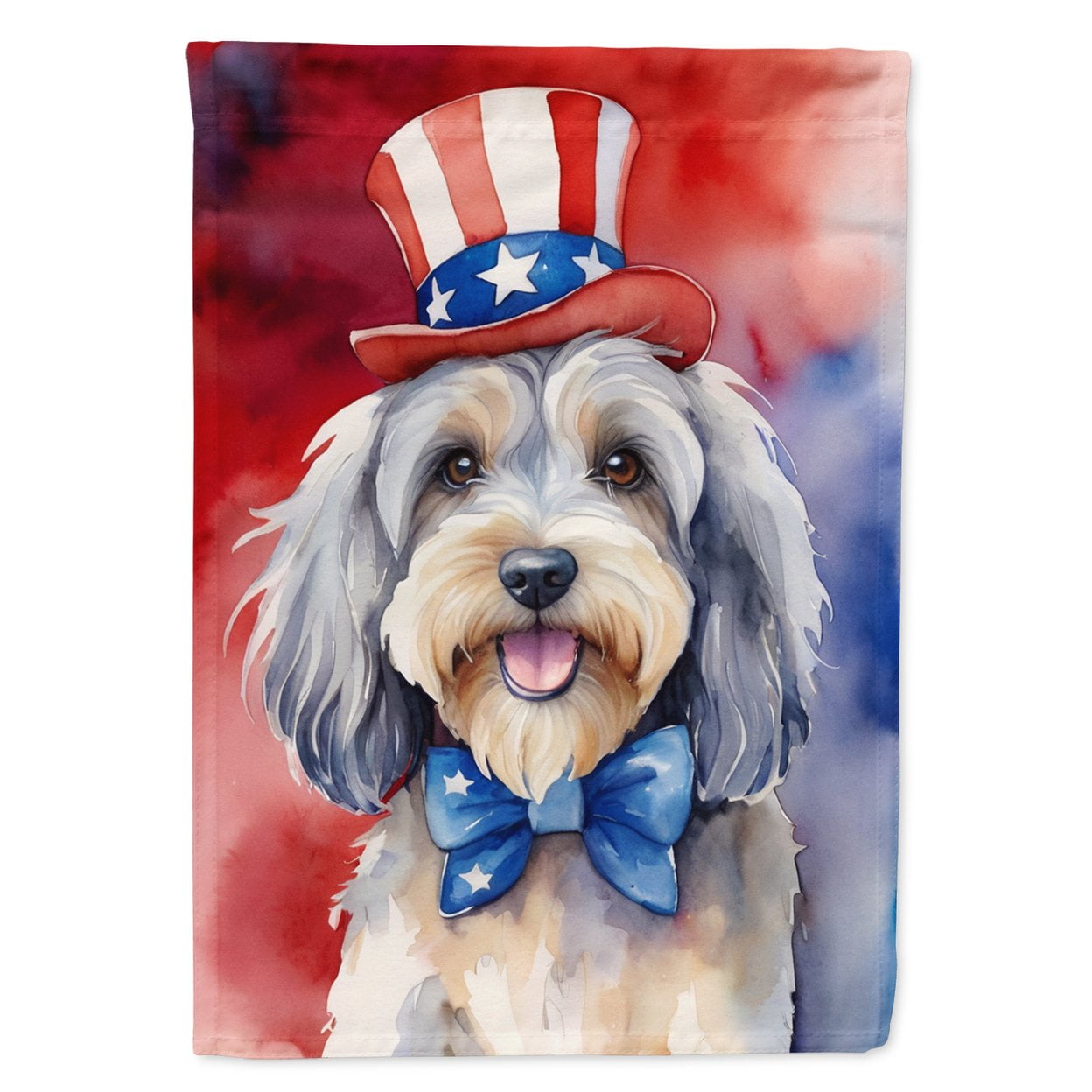 Tibetan Terrier Patriotic American House Flag 28 in x 40 in