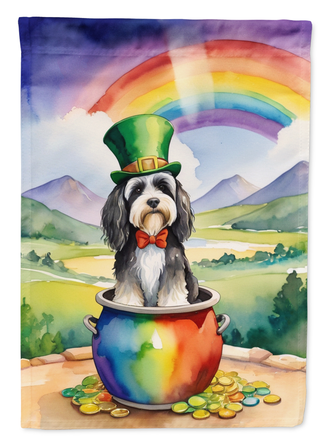 Tibetan Terrier St Patrick's Day Garden Flag 11.25 in x 15.5 in