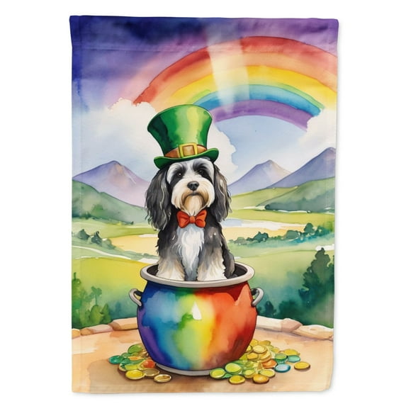 Tibetan Terrier St Patricks Day House Flag