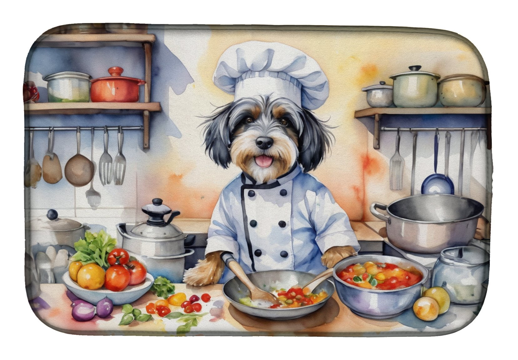 Tibetan Terrier The Chef Dish Drying Mat