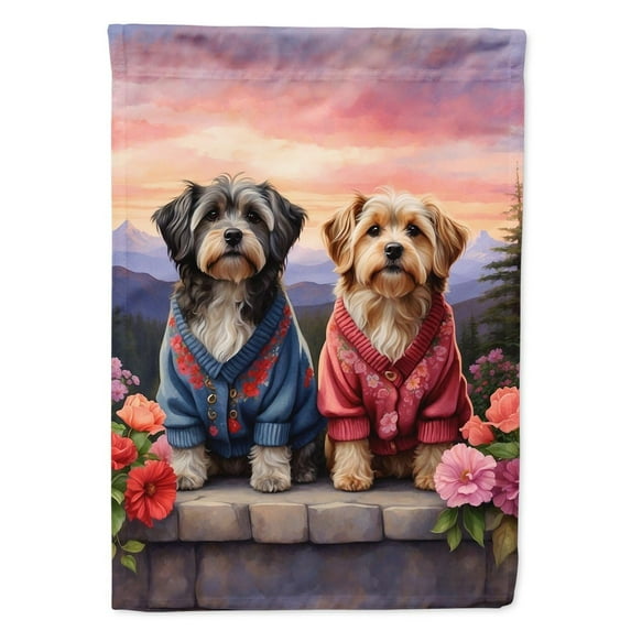 Tibetan Terrier Two Hearts Garden Flag 11.25 in x 15.5 in