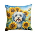 thumbnail image 1 of Tibetan Terrier in Sunflowers Throw Pillow 18 in x 18 in, 1 of 5