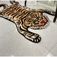 thumbnail image 1 of Hand-Tufted Tibetan Tiger Wool with Cotton Backing Rug, 2x3 ft Unique Ellington Area Rug, Aesthetic Tiger Design Carpet for Home Décor, 1 of 5