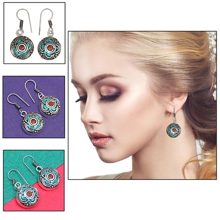 Tibetan Turquoise Lapis Lazuli Nepali Earrings Handmade Jewelry Coral Tribal