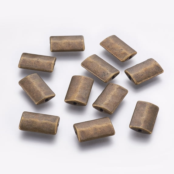 Tibetan style Alloy Beads Rectangle Cadmium Free & Nickel Free & Lead Free Antique Bronze 17x10.5x3.5mm Hole:2mm