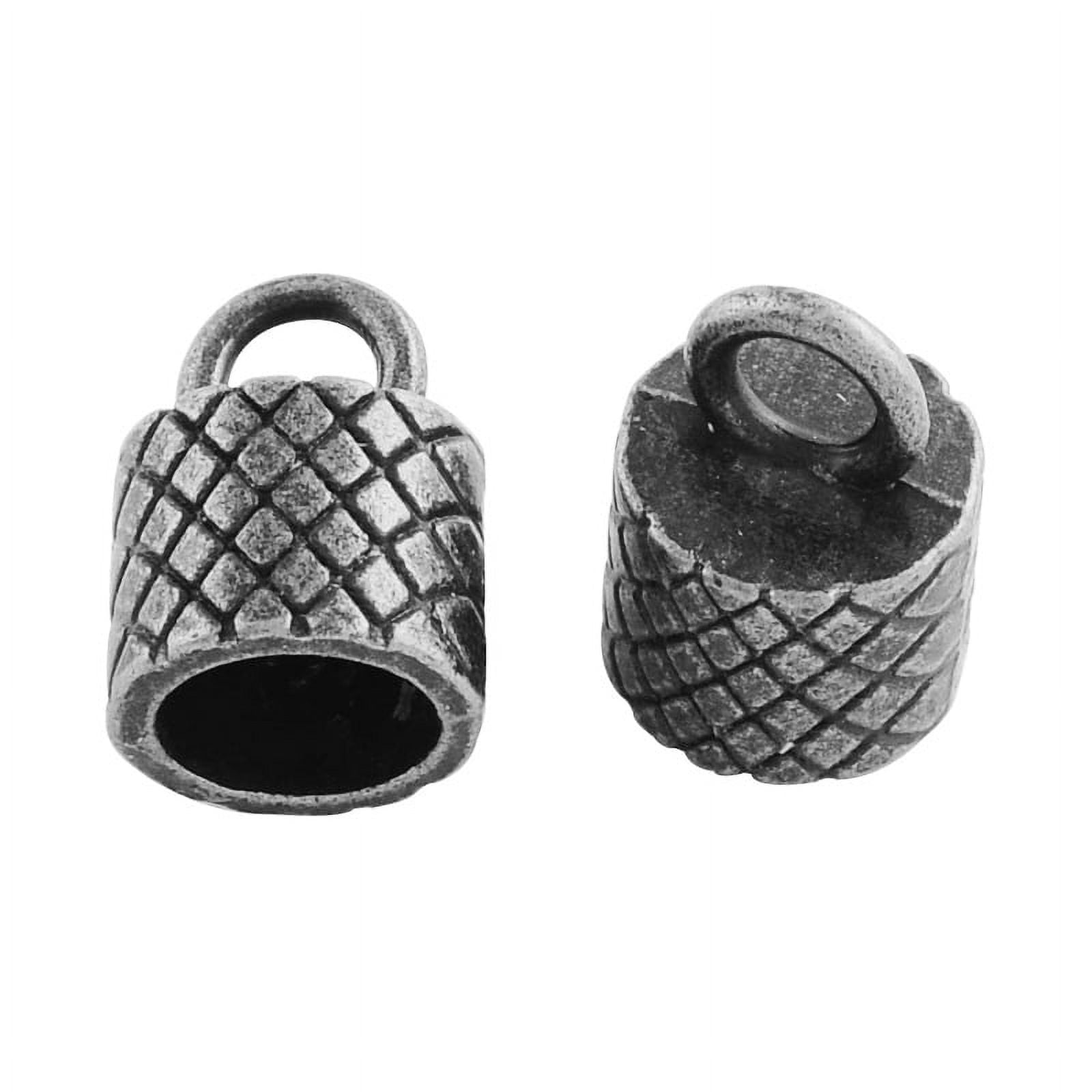 Tibetan style Alloy Cord Ends End Caps Cadmium Free & Nickel Free & Lead Free Silver 15x10.5x10.5mm Hole: 4mm about 362pcs/1000g Inner Diameter: 8mm