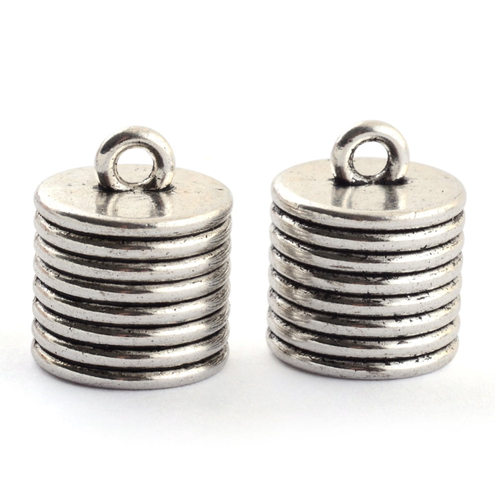 Tibetan style Alloy Cord Ends End Caps Cadmium Free & Nickel Free & Lead Free Silver 20x16mm Hole: 2.5mm about 150pcs/1000g