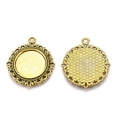 thumbnail image 1 of Tibetan style Alloy Pendant Cabochon Settings Flat Round Cadmium Free & Lead Free Antique Golden Tray: 20mm 35.5x32x2mm Hole: 2.5mm about 230pcs/1000g, 1 of 3