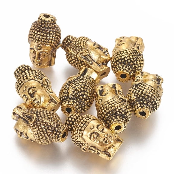 Tibetan style Buddha Alloy Beads Cadmium Free & Lead Free Antique Golden 22.5x14x14mm Hole: 2.5mm about 70pcs/1000g