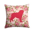 thumbnail image 1 of Tibetial Mastiff Shabby Chic Pink Roses Fabric Decorative Pillow, 1 of 4