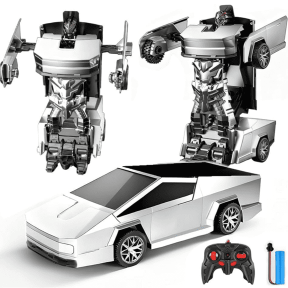 Tibibee RC Transforming Car for Kids, Remote Control Robot Car with One-Button Conversion, 360 Stunt Rotation, Rechargeable High-Speed Vehicle with Sound Effects, Toy Gift Ages 6-12