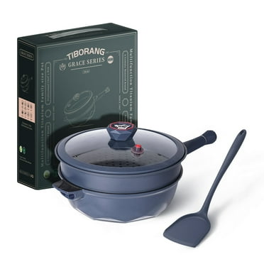 Tiborang 11" blue nonstick 5 quarts 8 in 1 multifunctional pan
