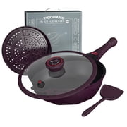 Tiborang 8-In-1 Nonstick Frying Pan, Large 5.5 Quart Pot Deep Multi-Functional Wok, Dishwasher Safe, Oven Safe, Easy to Clean,