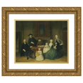 thumbnail image 1 of Tibout Regters 14x12 Gold Ornate Wood Frame and Double Matted Museum Art Print Titled - Portrait of the Brak Family, Amsterdam Mennonites (1752), 1 of 4