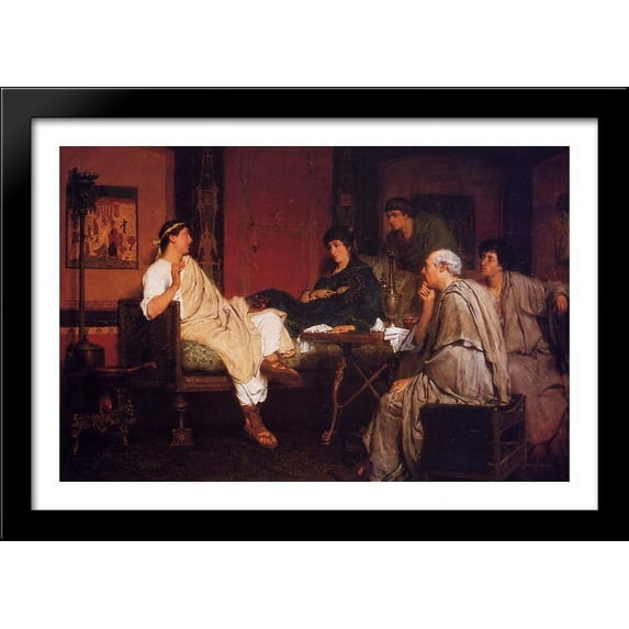 Tibulius at Delia`s 40x28 Large Black Wood Framed Print Art by Sir Lawrence Alma Tadema