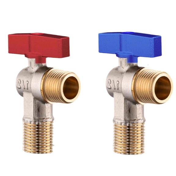 Tibvox 1/2inch Water Shut Off Valves with Handle Universal Water Flows Control Valves Hot/Cold Water Turn Angle Stop Valves