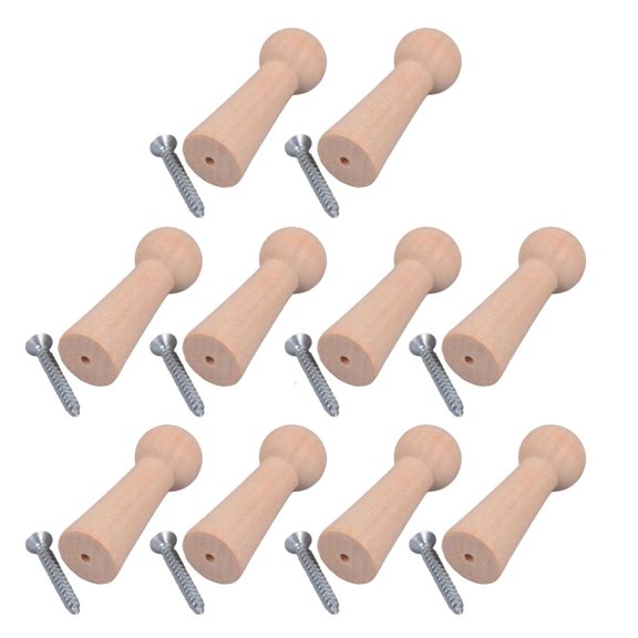 Tibvox 10 Pieces Functional Wood Hook Portable for Most Home Storage Solution