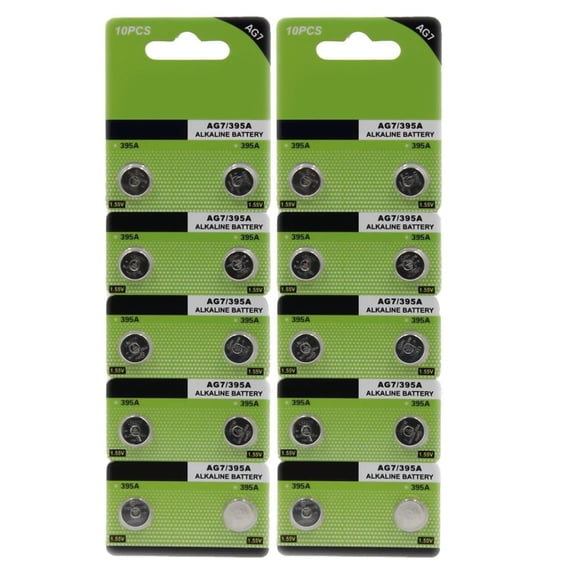 Tibvox 10Pc/20pc AG7/LR927/395 Quality Button Batteries Alkaline Button Cell Batteries For Watches Toy Button Coin Cell Battery