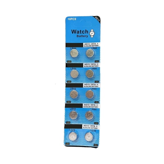 Tibvox 10Pcs AG13 LR44 Button Cells Batteries for Toys, Clocks, and Small Devices