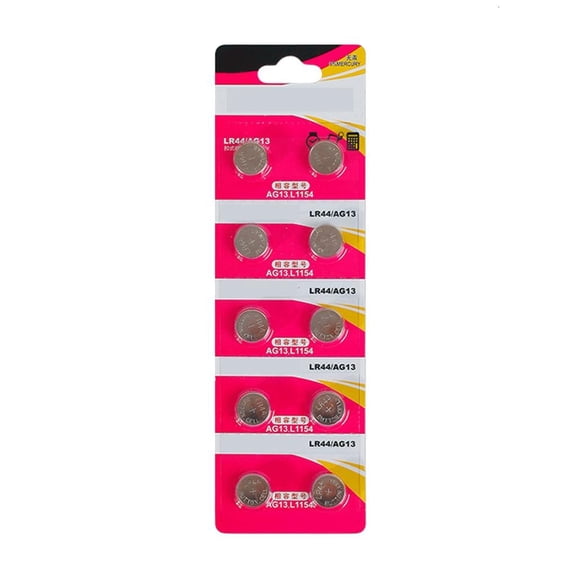 Tibvox 10pc AG13 LR44 1.5V Button Cell Batteries Alkaline Cell Battery for Watches Calculators Remotes Long Last Power Supply