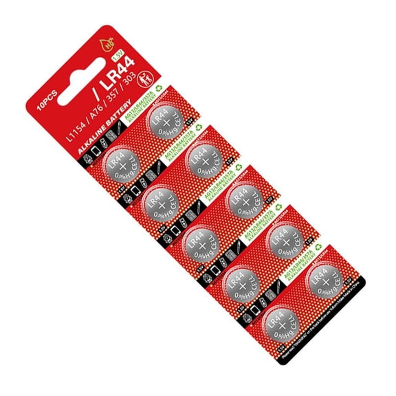 Tibvox 10pcs LR44/AG13 Button Batteries Coin Cell Battery For Electronics Everyday Use
