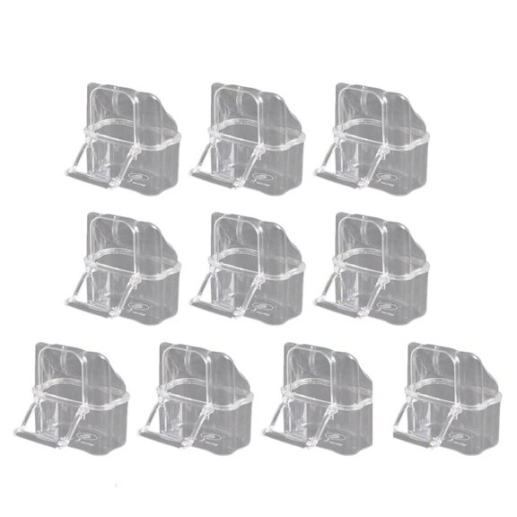 Tibvox 10pcs Transparent Bird Feeding Box Cage Feeder for Easy Installation Monitors