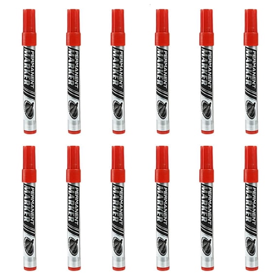 Tibvox 12Pcs Heavy Duty Oil Based Markers Water Resistant Permanent Marker 0.7mm Tip