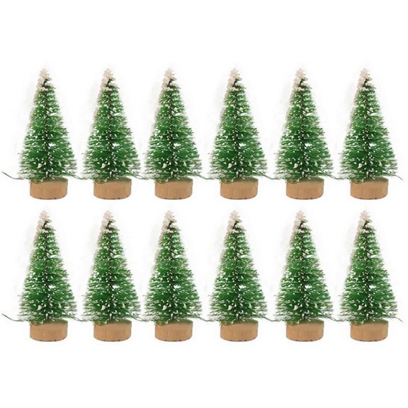 Tibvox 12Pcs Mini Christmas Tree Pine Trees DIY Christmas Decorations for Home Table