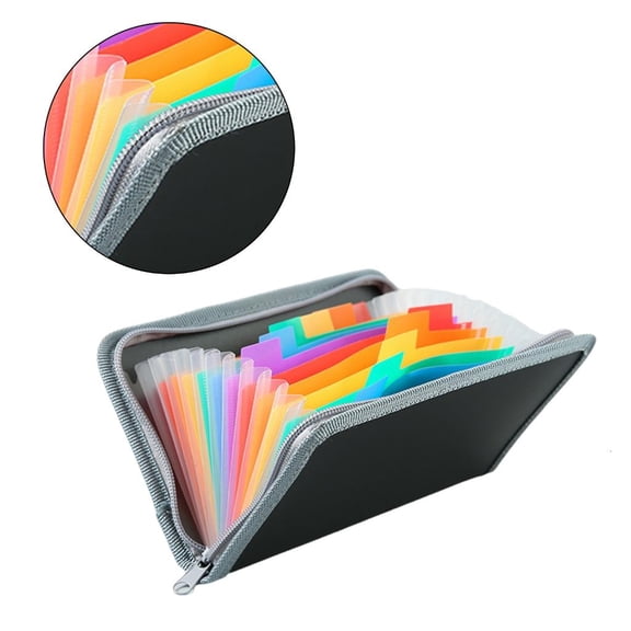 Tibvox 13 Pocket Receipt Organiser Small Accordion Folder for Card, Check, Receipts