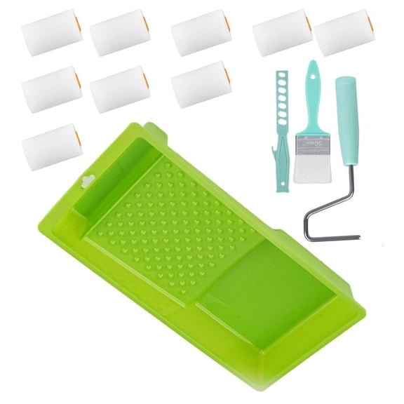 Tibvox 13Pcs Practical 2Inch Paint Roller Covers and Frame for Wall and Ceiling Finish