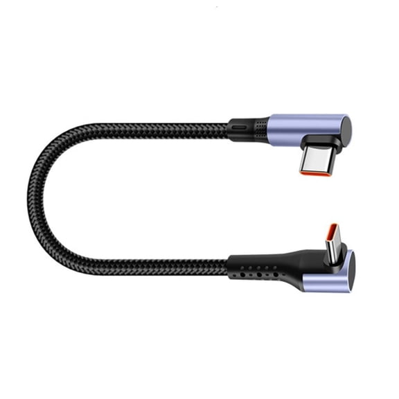 Tibvox 15/25/50cm Short Cable 66W USB C to Type C Fast Charging Cable Elbow Portable