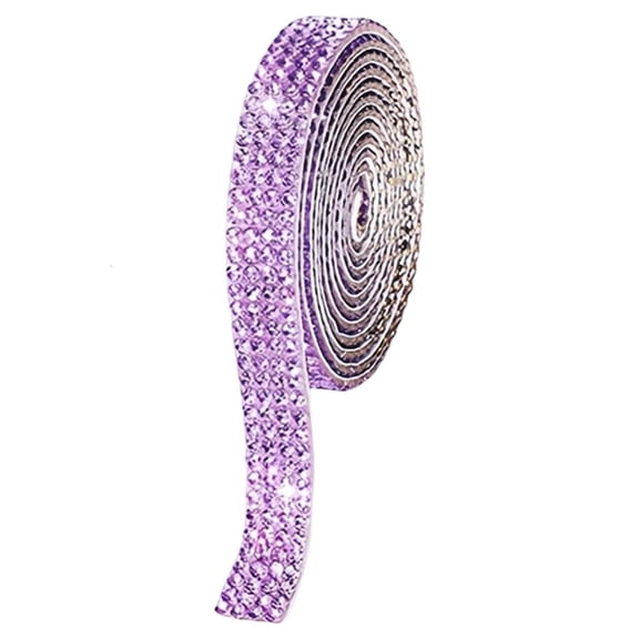 Tibvox 1Yard Long Adhesive Rhinestones Ribbon Sparkling Rhinestones Sticker for Wedding
