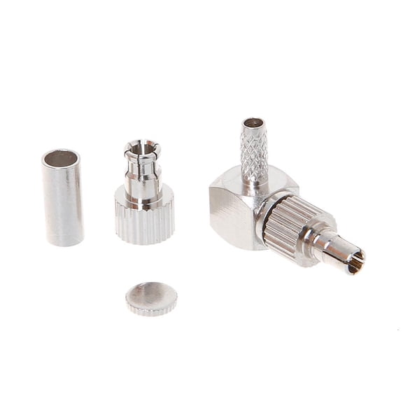 Tibvox 2 In 1 TS9/CRC9 Male Right Angle RF Connector Coaxial Adapter For RG174/178/316