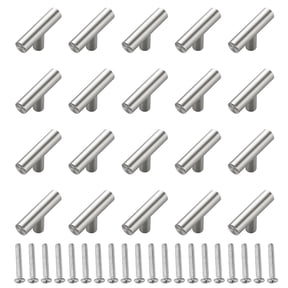Tibvox 20-piece/set Cabinet Pulls for Kitchen Cabinet Drawer Stainless Steel Dresser Knobs for Cabinet 2inch Long Single Hole