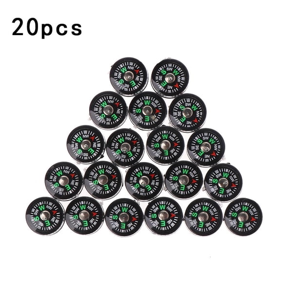 Tibvox 20x Miniature Button Compass, Mini Pocket Oil Filled Accurate Compass for Hiking