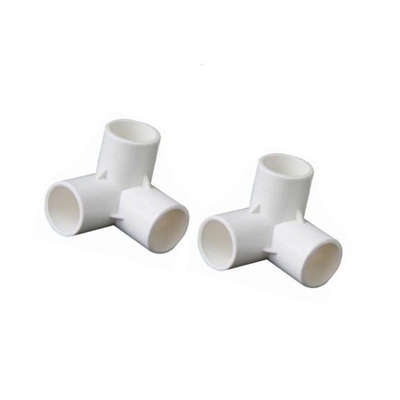 Tibvox 2pcs 3 Way PVC Elbow Fittings Elbow Connectors for Furniture & Pipe