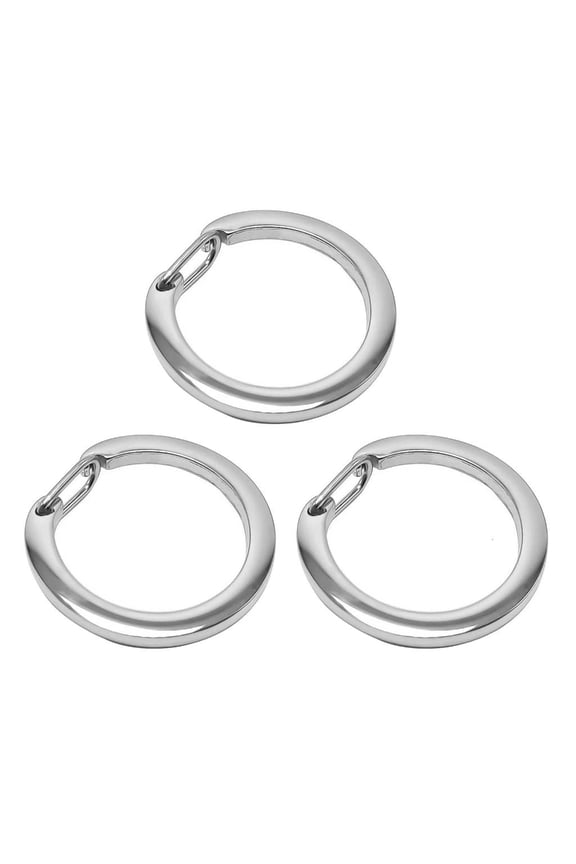 Tibvox 3 Pcs Metal Spring Open Keychain Round Spring Clasp Keyring Stainless Steel Buckle Circular Rings Keyring Durable
