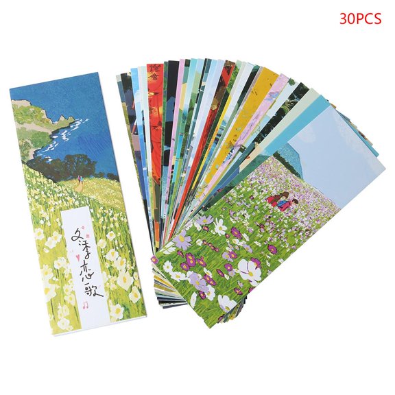 Tibvox 30pcs Winter Sonata Bookmarks Paper Page Notes Label Message Card Book Marker Sc