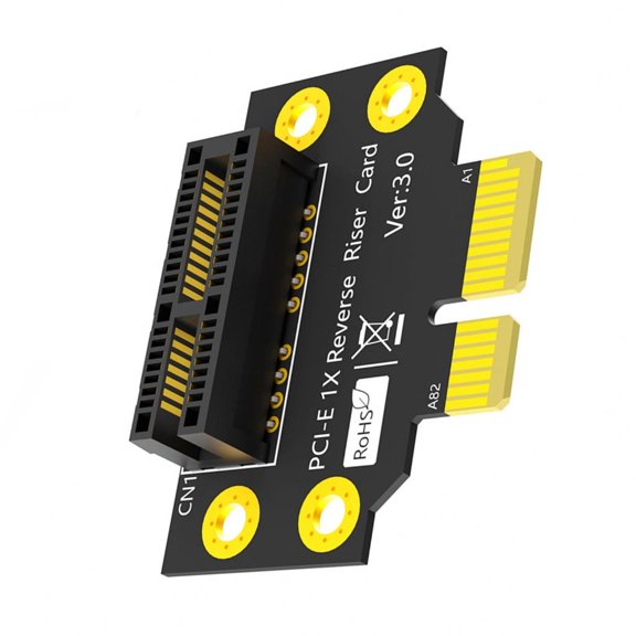 Tibvox 32mm PCIE 1X 90 Degree Reverse Male to Female PCIE 1X to 1X Convert Risers Card