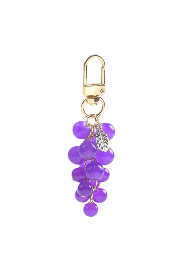 Tibvox 3D Grape Pendant Keychain Simulated Fruit Keychain Bag Charm Backpack Keyring