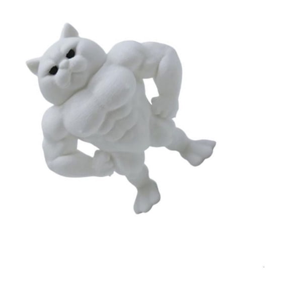 Tibvox 3D Printed Muscle Cats Figurines Muscular Cats Statue Desktop Decoration Gift