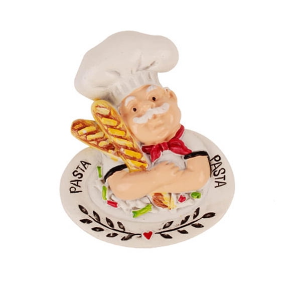 Tibvox 3D Resin Chef Fridge Magnet Italian French Chef Figurine Statue Refrigerator Magnets Home Kitchen Restaurant Decor