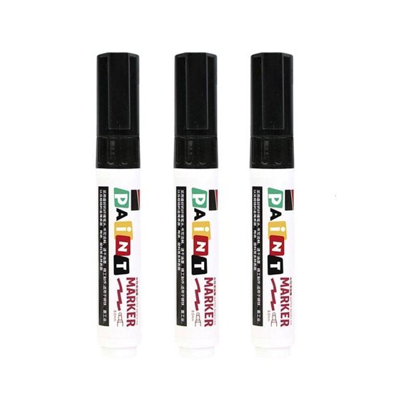 Tibvox 3Pcs Weather Resistant Stone Paint Marker Pen For Gravestone Tombstone Lettering Drawing on Stone Metal Wood And Plastic
