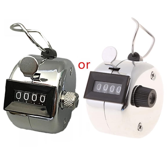 Tibvox 4-Digit Hand Tally Counters Mechanical Counter Metal Manual Clicker Stainless Steel Tally Counting Range 0-9999 Portable