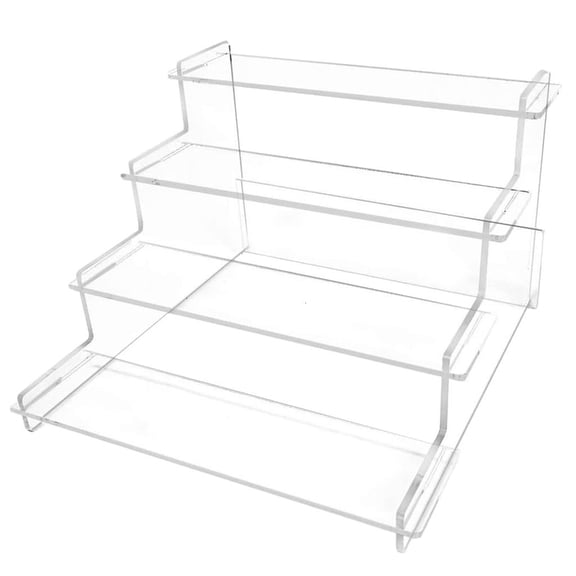 Tibvox 4 Tier Clear Display Risers Stand, Perfume Organiser, Plastic Organiser