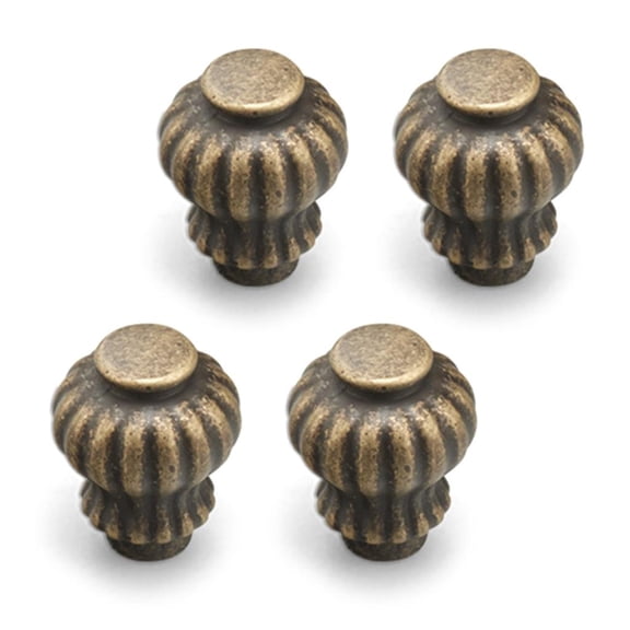 Tibvox 4pcs Antique Brass Drawer Pulls Cabinet Handle set for Kitchen & Bathroom Use
