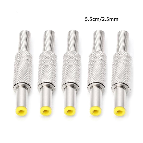 Tibvox 5.5x2.5mm DC Power Jack Male Plug Connector Adapter for Audio-Video Equipment