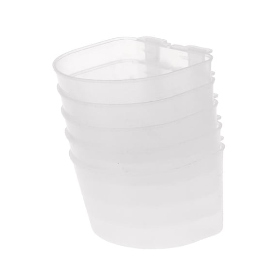 Tibvox 5 Pack Bird Feeding Dish Plastic Cups Parrot Food Water Bowl Cage Coop Cup for Parakeet Conure Cockatiel Lovebird