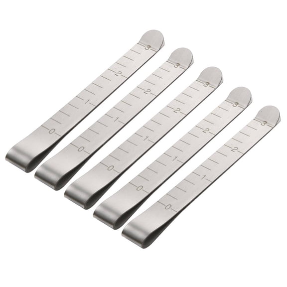 Tibvox 5 Pieces Sewing Clips Metal Hemming Clips 3 Inch Measurement Ruler Quilting Supplies for Hemming Quilting Fabric Binding